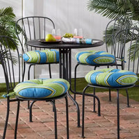Coussin rond de 38 cm pour chaise de bistrot d'extérieur (lot de 4)