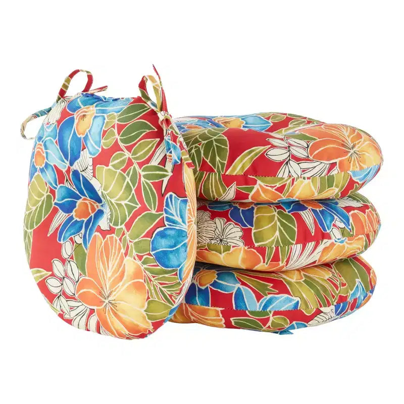 Coussin rond de 38 cm pour chaise de bistrot d'extérieur (lot de 4)