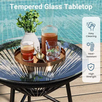 Heynemo Ensemble bistro de patio 3 pièces - Ensemble chaise et table Acapulco d'extérieur, ensemble de mobilier de patio tout temps pour jardin, balcon, bord de piscine