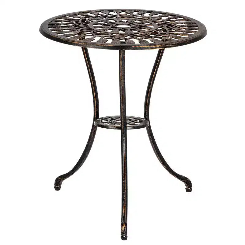 Ensemble de bistro trois pièces en aluminium moulé Tulipe pour l'extérieur