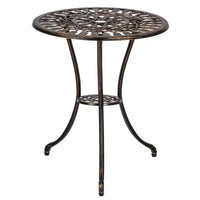 Ensemble de bistro trois pièces en aluminium moulé Tulipe pour l'extérieur