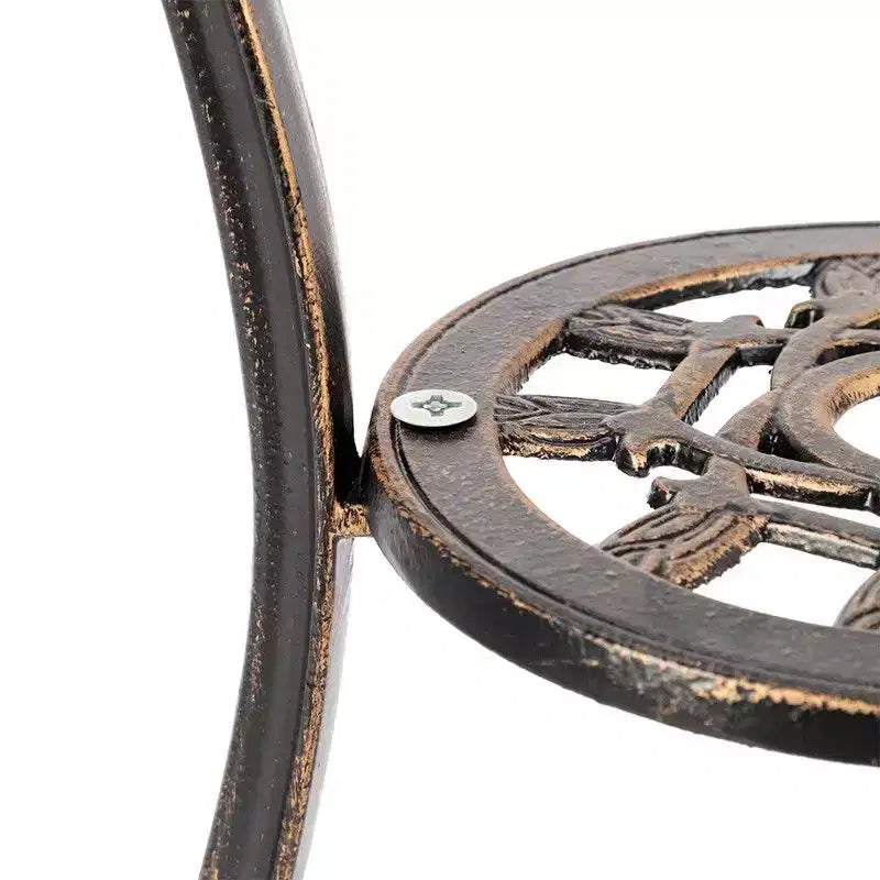 Ensemble de bistro trois pièces en aluminium moulé Tulipe pour l'extérieur