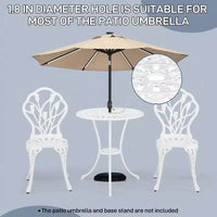 Ensemble de bistro trois pièces en aluminium moulé Tulipe pour l'extérieur