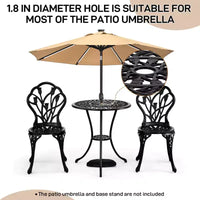Ensemble de bistro trois pièces en aluminium moulé Tulipe pour l'extérieur