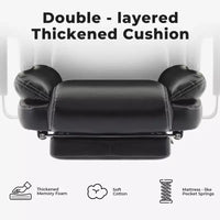Chaise de bureau en cuir PU pour ordinateur avec soutien lombaire et dossier haut, chaise de bureau ergonomique à appui-tête relevable