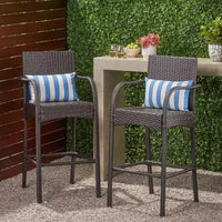 Christopher Knight Home Cascada Tabourets de bar d'extérieur en osier de 76 cm (lot de 2)
