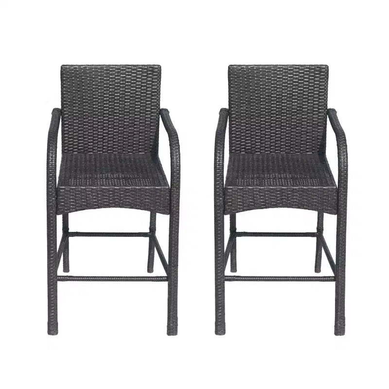Christopher Knight Home Cascada Tabourets de bar d'extérieur en osier de 76 cm (lot de 2)