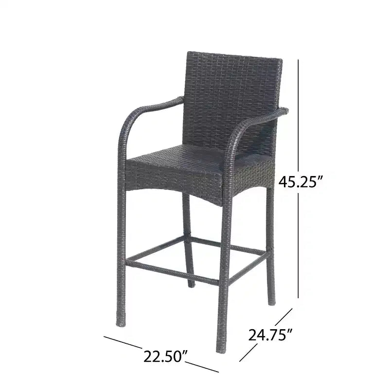 Christopher Knight Home Cascada Tabourets de bar d'extérieur en osier de 76 cm (lot de 2)