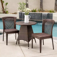 Christopher Knight Home Candice, ensemble de mobilier de salle à manger de balcon 3 pièces avec chaises empilables