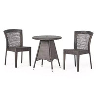 Christopher Knight Home Candice, ensemble de mobilier de salle à manger de balcon 3 pièces avec chaises empilables