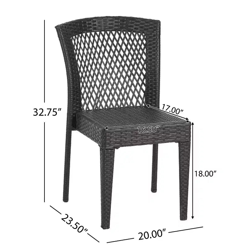 Christopher Knight Home Candice, ensemble de mobilier de salle à manger de balcon 3 pièces avec chaises empilables