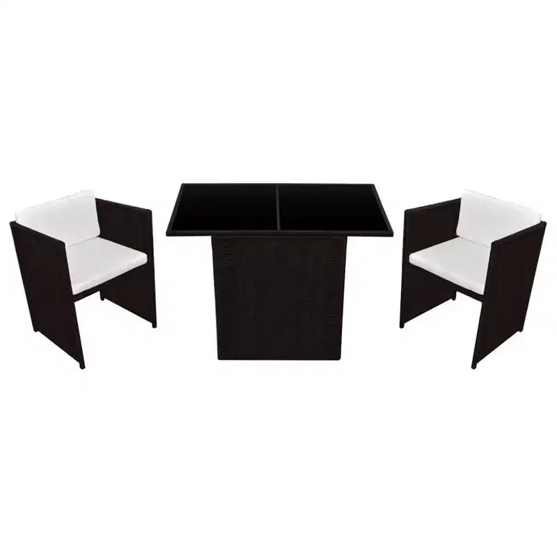 vidaXL Ensemble de salle à manger de jardin Marron, Blanc crème