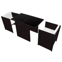 vidaXL Ensemble de salle à manger de jardin Marron, Blanc crème