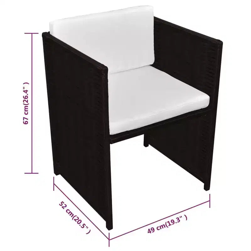 vidaXL Ensemble de salle à manger de jardin Marron, Blanc crème