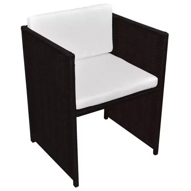 vidaXL Ensemble de salle à manger de jardin Marron, Blanc crème