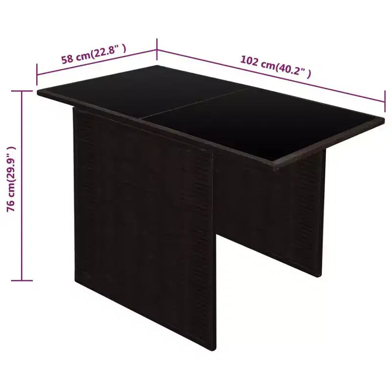 vidaXL Ensemble de salle à manger de jardin Marron, Blanc crème