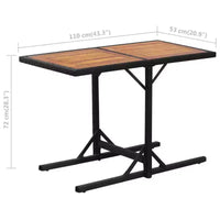 vidaXL Table et Chaises de Jardin Rotin PE Noir Housse Amovible Moyenne