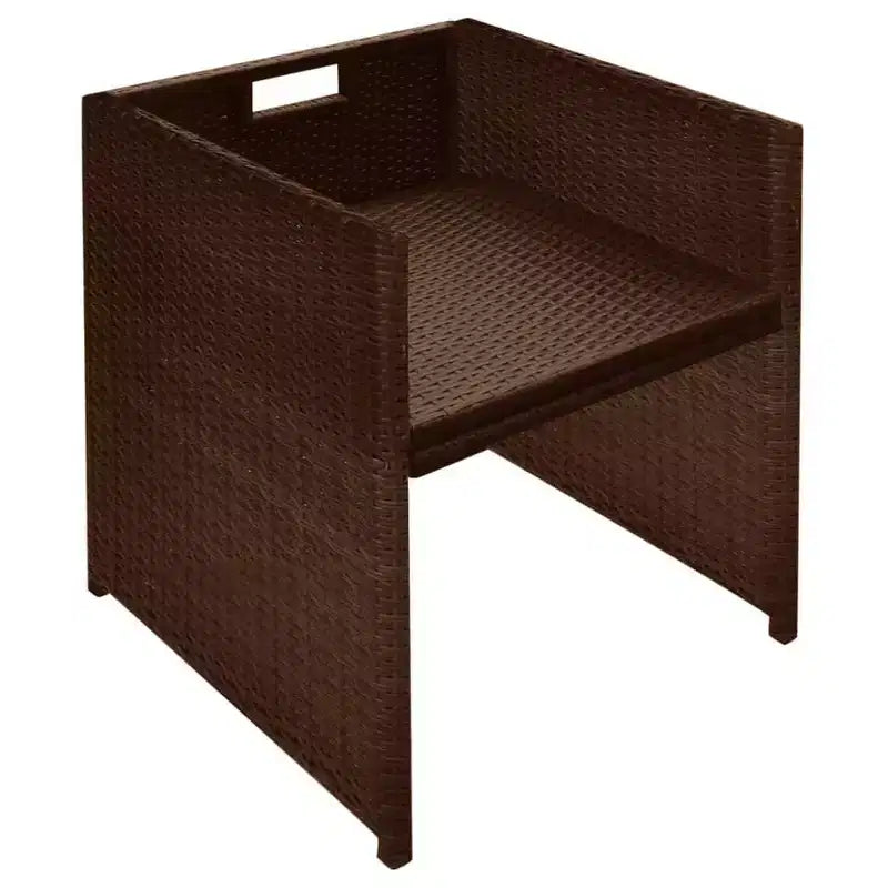 vidaXL Table et Chaises de Jardin Rotin PE Noir Housse Amovible Moyenne