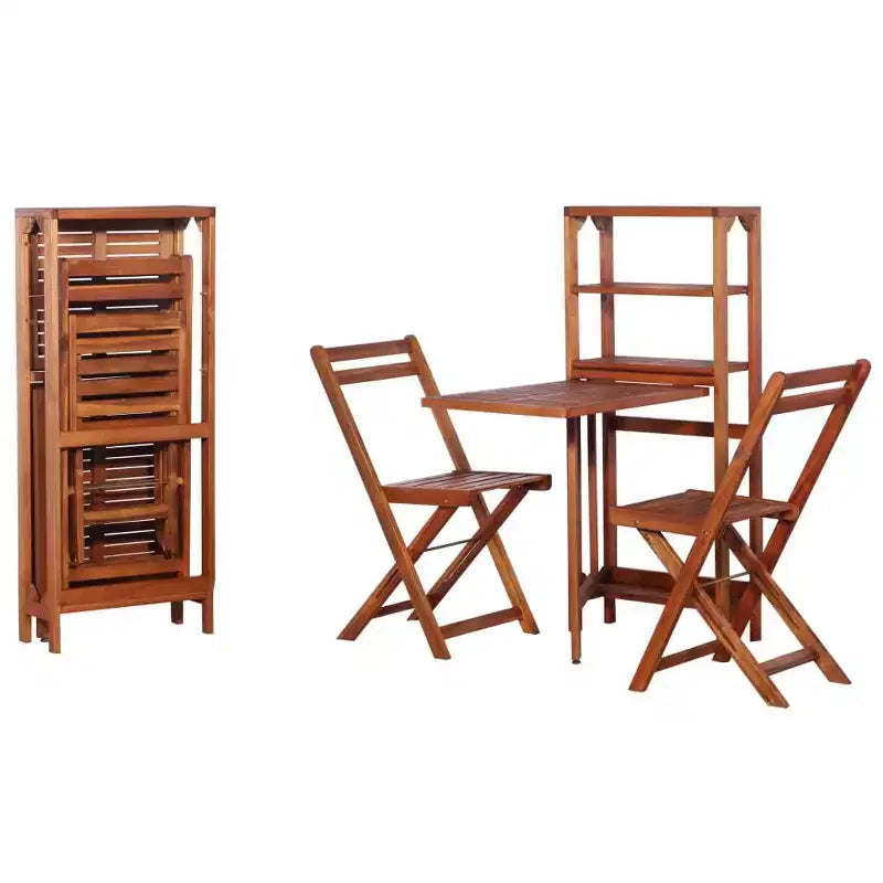 vidaXL Ensemble bistro pliant 3 pièces en bois d'acacia massif