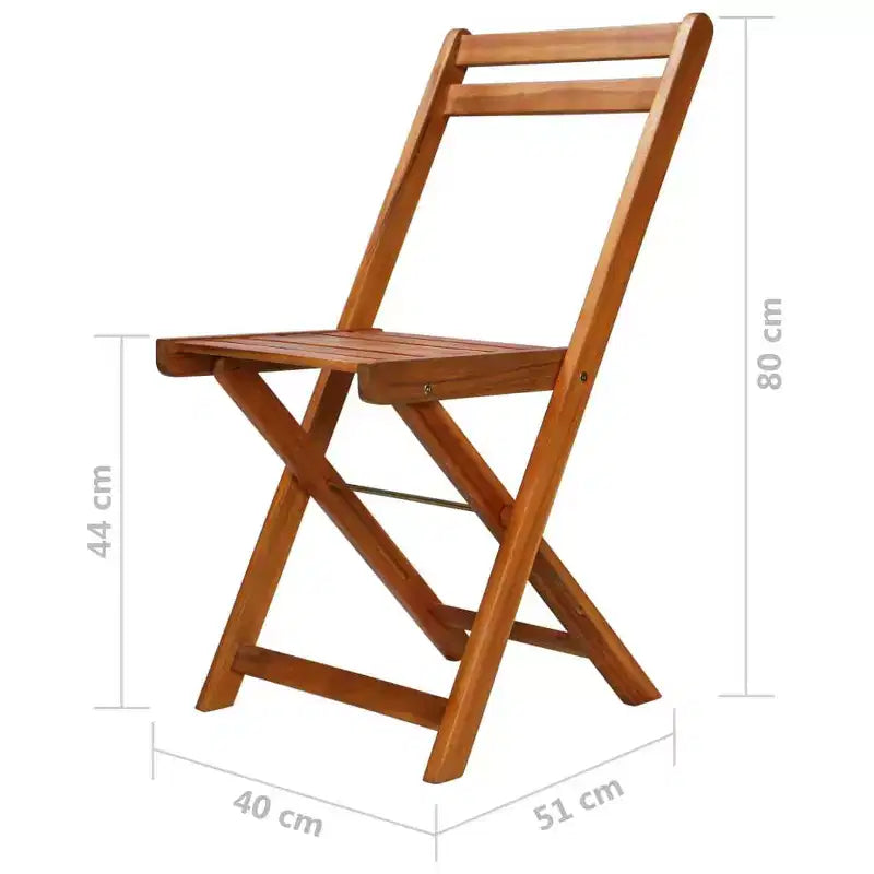 vidaXL Ensemble bistro pliant 3 pièces en bois d'acacia massif