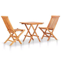 vidaXL Ensemble bistrot pliant 3 pièces en bois de teck massif