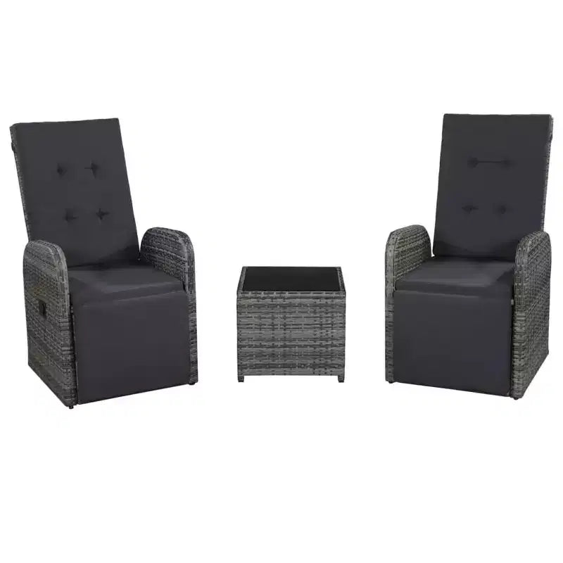 vidaXL Ensemble bistro Gris, Gris foncé