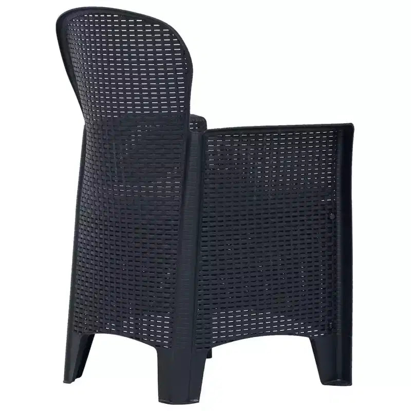 vidaXL Ensemble de bistrot, 2 pcs, aspect rotin, anthracite, plastique