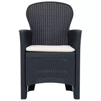 vidaXL Ensemble bistro Lot de 2 Anthracite Plastique aspect rotin Standard