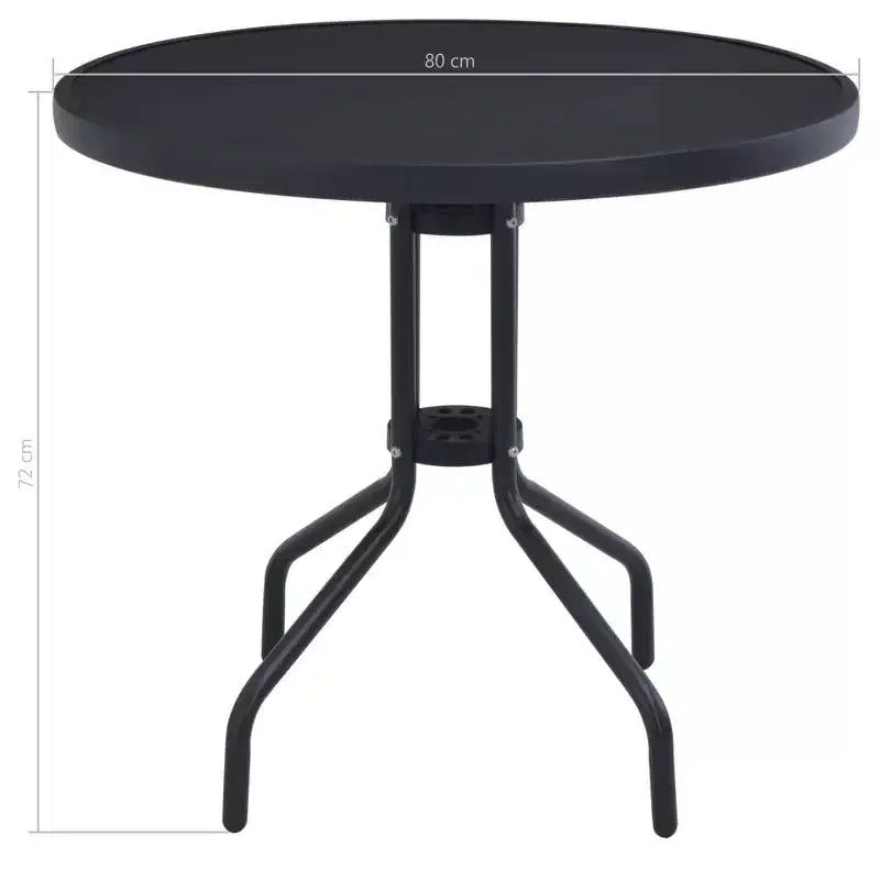 vidaXL Ensemble de Mobilier de Jardin Aluminium et Textilène Noir 5 Pièces