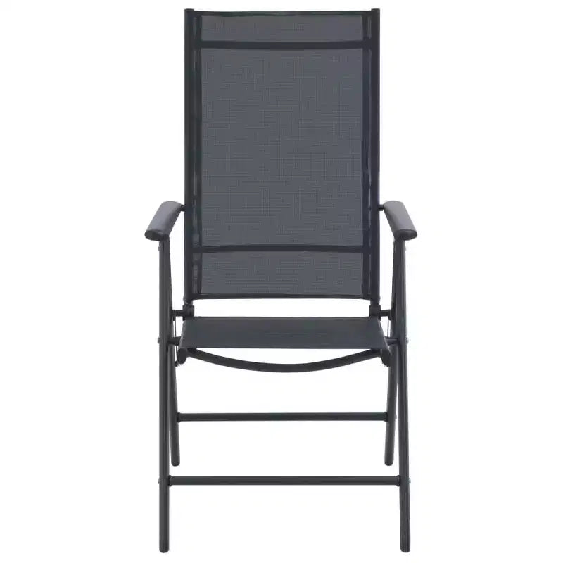 vidaXL Ensemble de Mobilier de Jardin Aluminium et Textilène Noir 5 Pièces