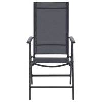 vidaXL Ensemble de Mobilier de Jardin Aluminium et Textilène Noir 5 Pièces