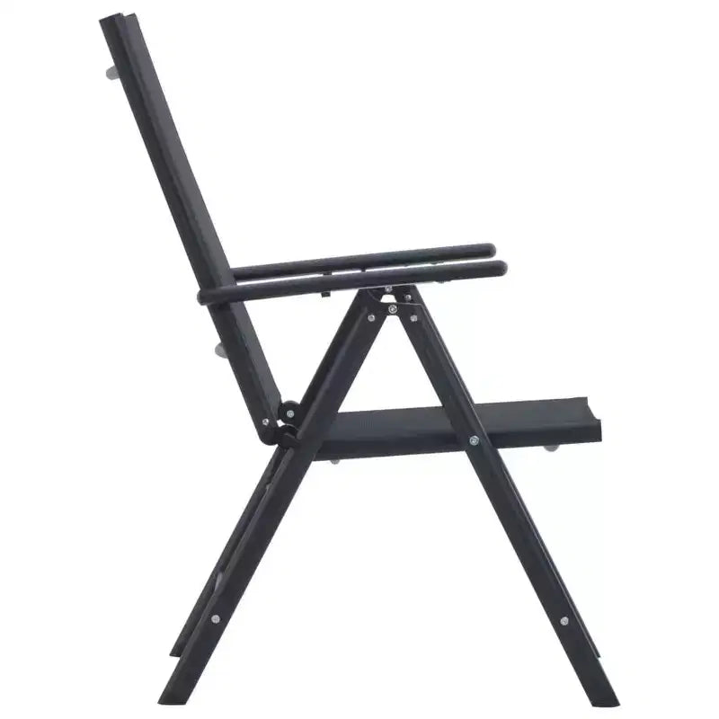 vidaXL Ensemble de Mobilier de Jardin Aluminium et Textilène Noir 5 Pièces