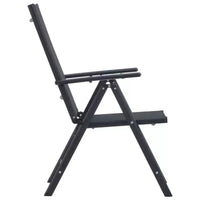 vidaXL Ensemble de Mobilier de Jardin Aluminium et Textilène Noir 5 Pièces