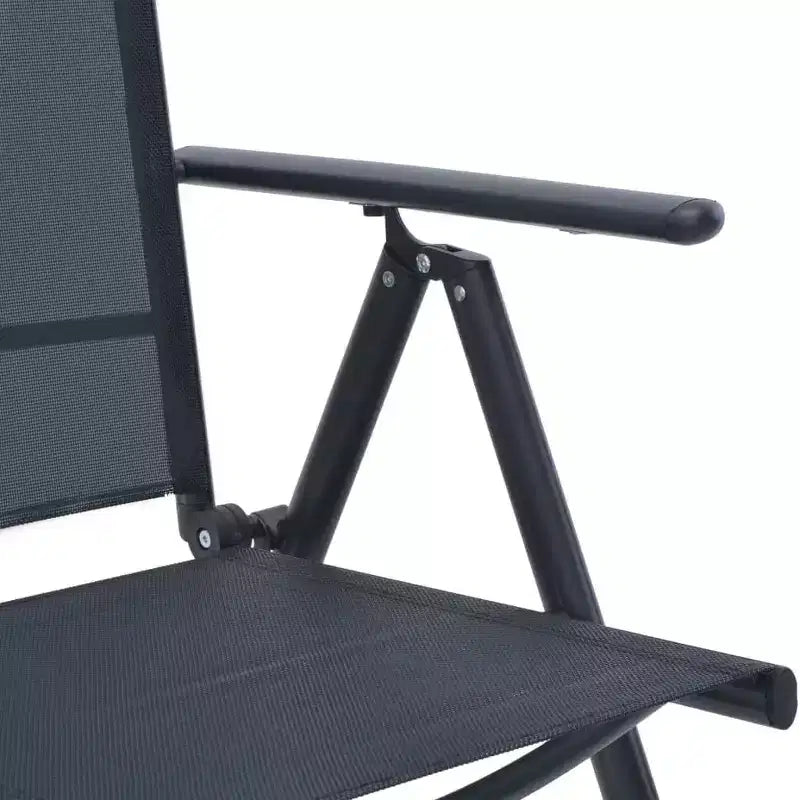 vidaXL Ensemble de Mobilier de Jardin Aluminium et Textilène Noir 5 Pièces
