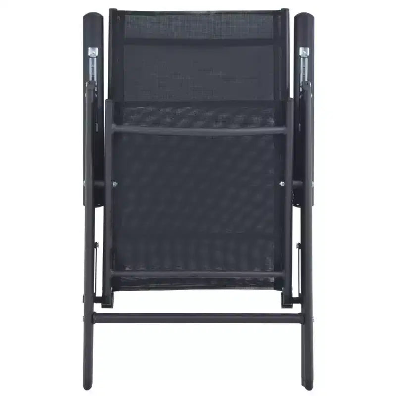 vidaXL Ensemble de Mobilier de Jardin Aluminium et Textilène Noir 5 Pièces