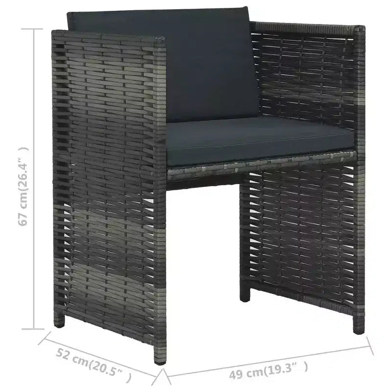 vidaXL Salon de jardin Gris et anthracite