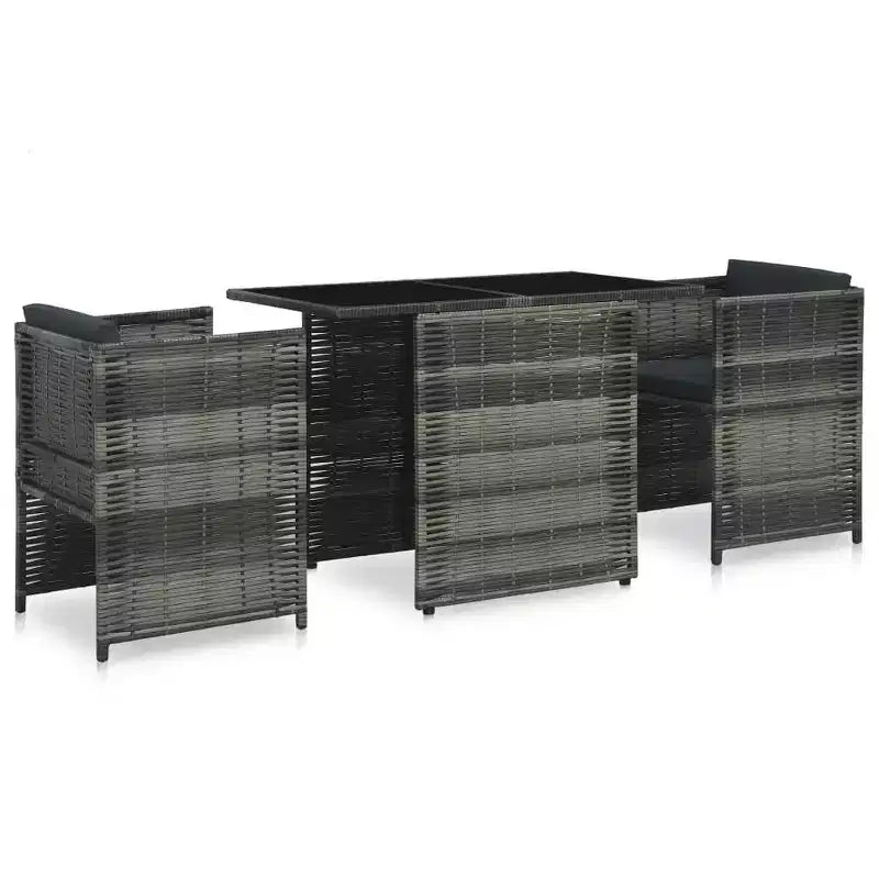 vidaXL Salon de jardin Gris et anthracite