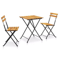 vidaXL Table et chaise bistro Marron et noir Bois d'acacia massif Moyen