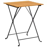 vidaXL Table et chaise bistro Marron et noir Bois d'acacia massif Moyen