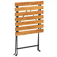 vidaXL Table et chaise bistro Marron et noir Bois d'acacia massif Moyen