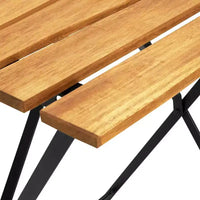 vidaXL Table et chaise bistro Marron et noir Bois d'acacia massif Moyen