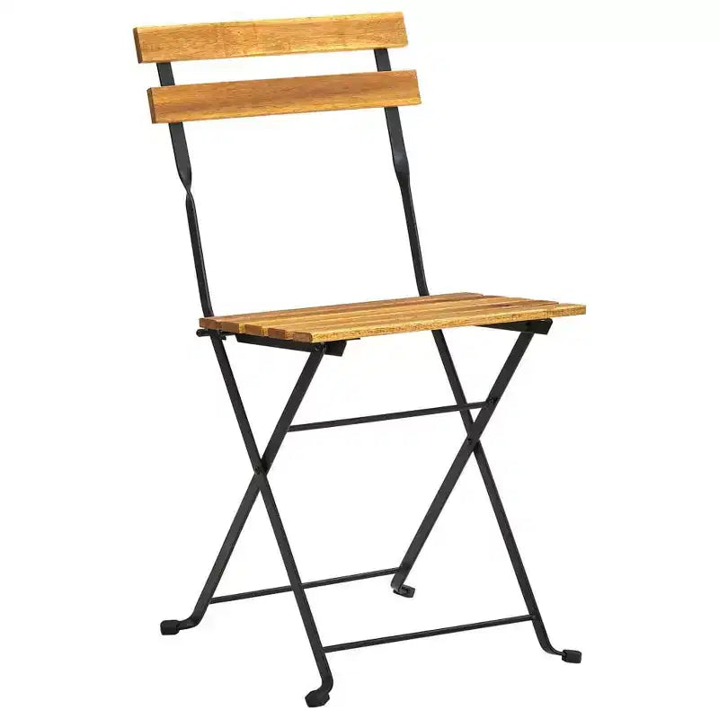 vidaXL Table et chaises de bistrot marron et noir Bois d'acacia massif Moyen