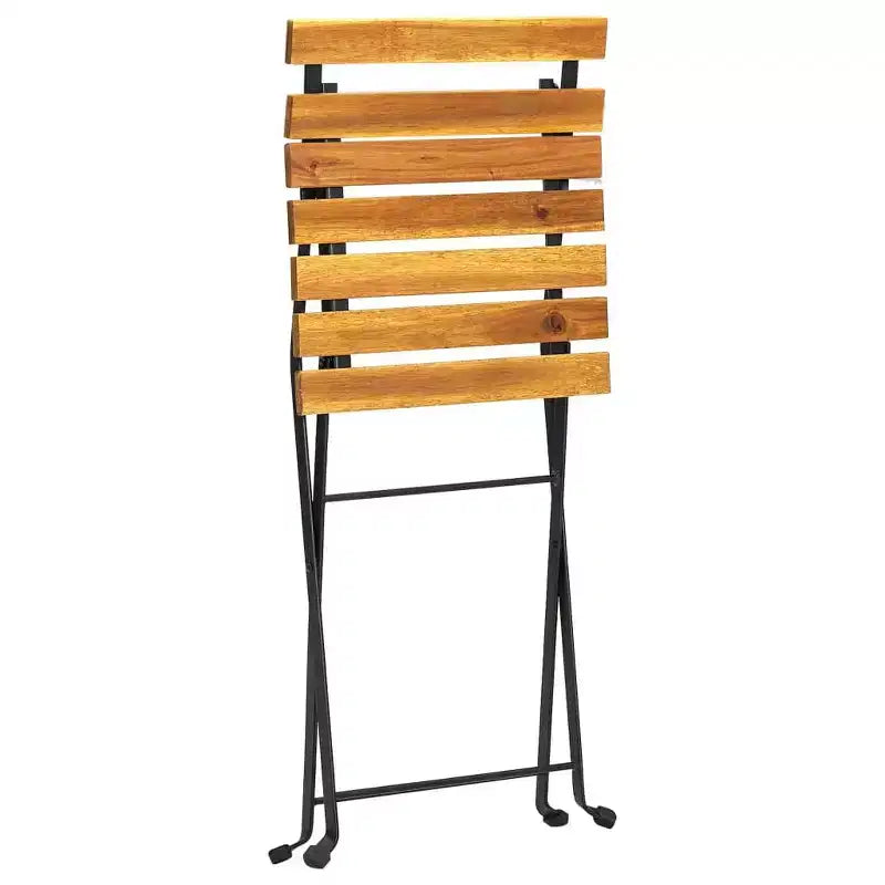 vidaXL Table et chaises de bistrot marron et noir Bois d'acacia massif Moyen