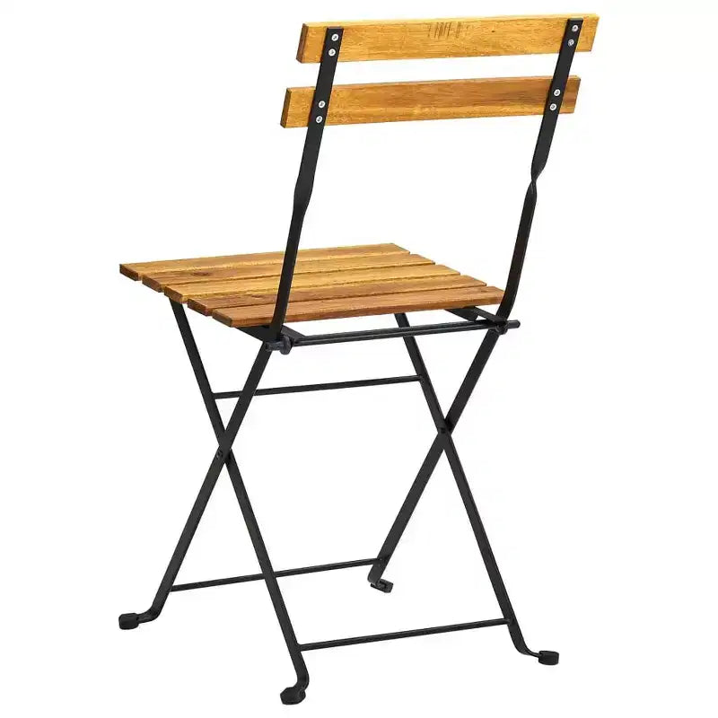 vidaXL Table et chaise bistro Marron et noir Bois d'acacia massif Moyen