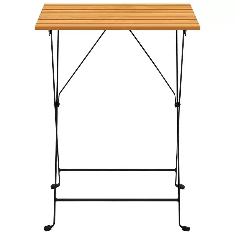 vidaXL Table et chaise bistro Marron et noir Bois d'acacia massif Moyen