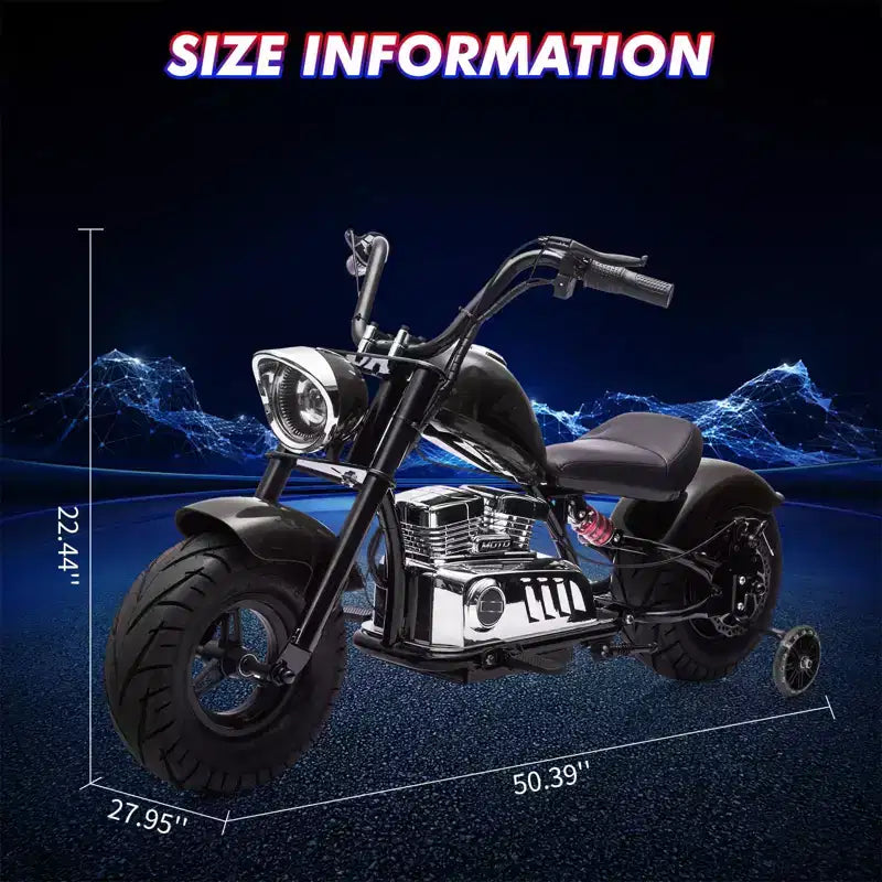Moto tout-terrain électrique 36 V pour adolescents, moteur sans balais 350 W, 26,5 km/h avec musique, suspension à ressort, phare LED
