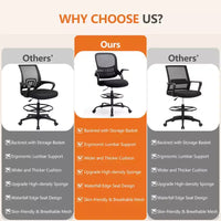 Chaise de bureau haute pour bureau debout, chaises de bureau hauteur comptoir