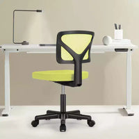 Chaise de bureau sans accoudoirs en maille, réglable en hauteur avec soutien lombaire, fauteuil pivotant à roulettes pour petits espaces