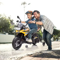 Moto à enfourcher 12V 7AH, moto BMW sous licence pour enfants, vitesse haute/basse, pneu EVA, phares LED, pour garçons et filles
