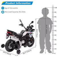 Moto à enfourcher 12V 7AH, moto BMW sous licence pour enfants, vitesse haute/basse, pneu EVA, phares LED, pour garçons et filles